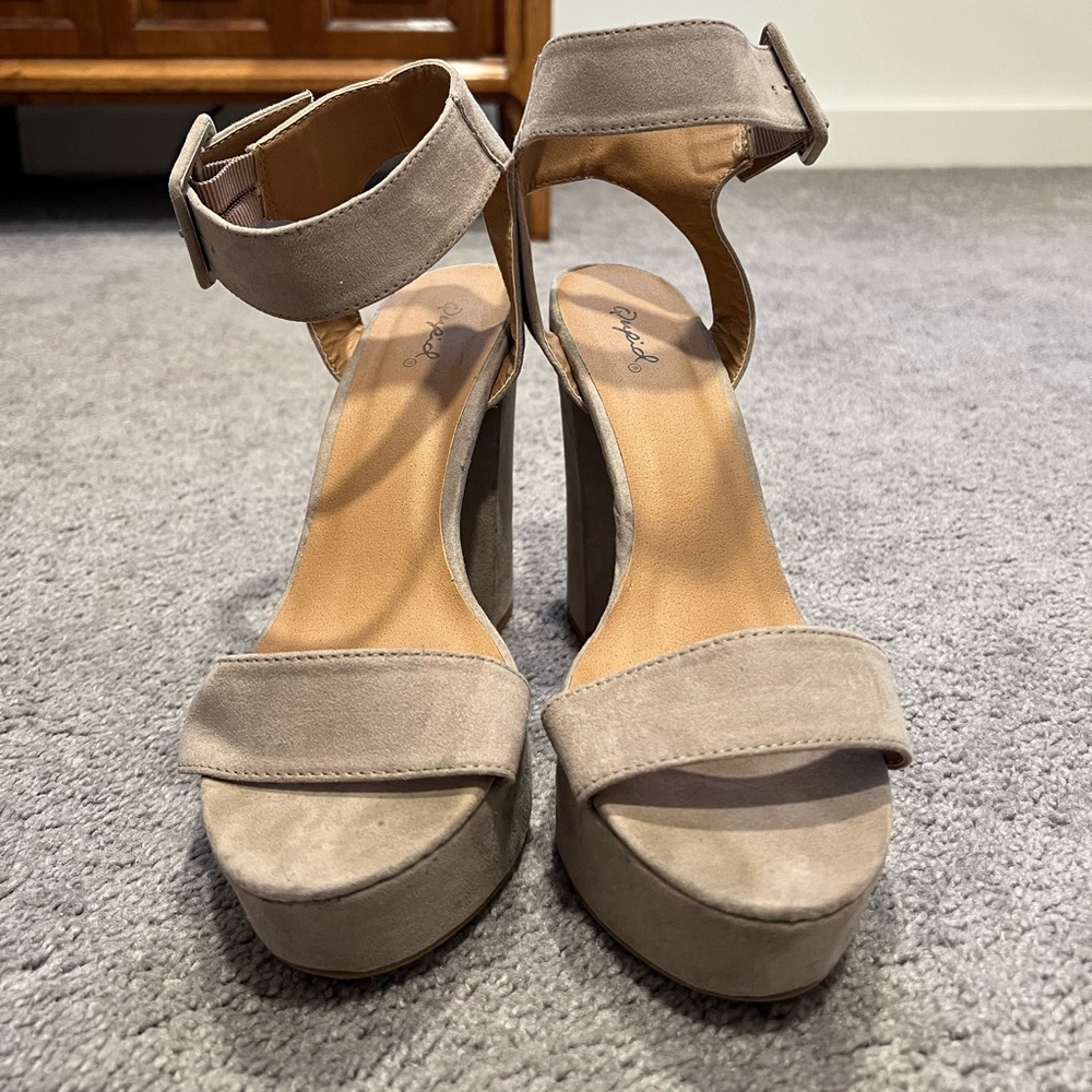 Cupid Taupe Platform Sandals
